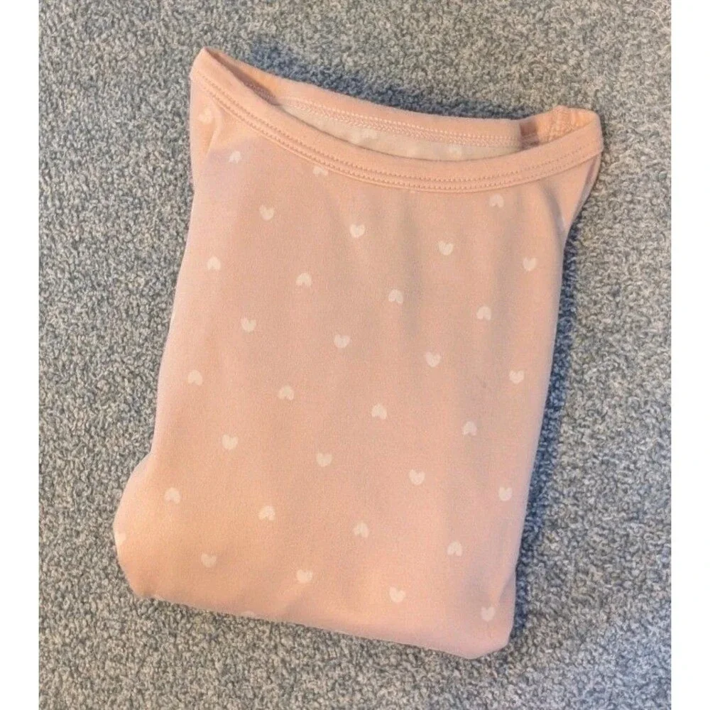 Cloud Island Girls Size 5T Pink White Heart Two Piece Pajamas